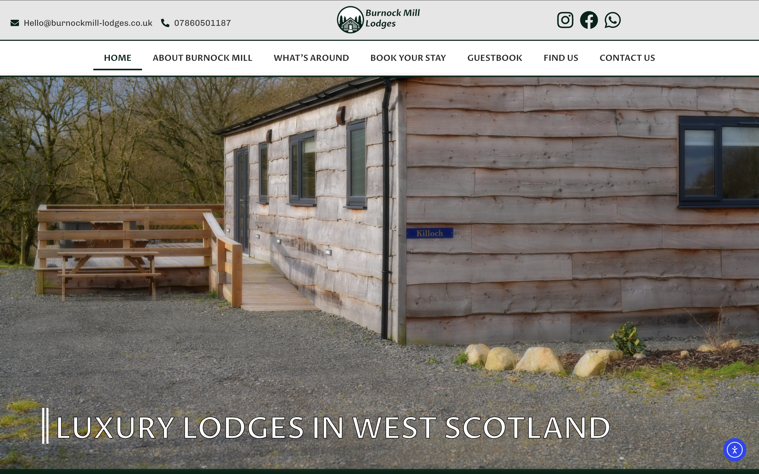 Burnock Mill Lodges website