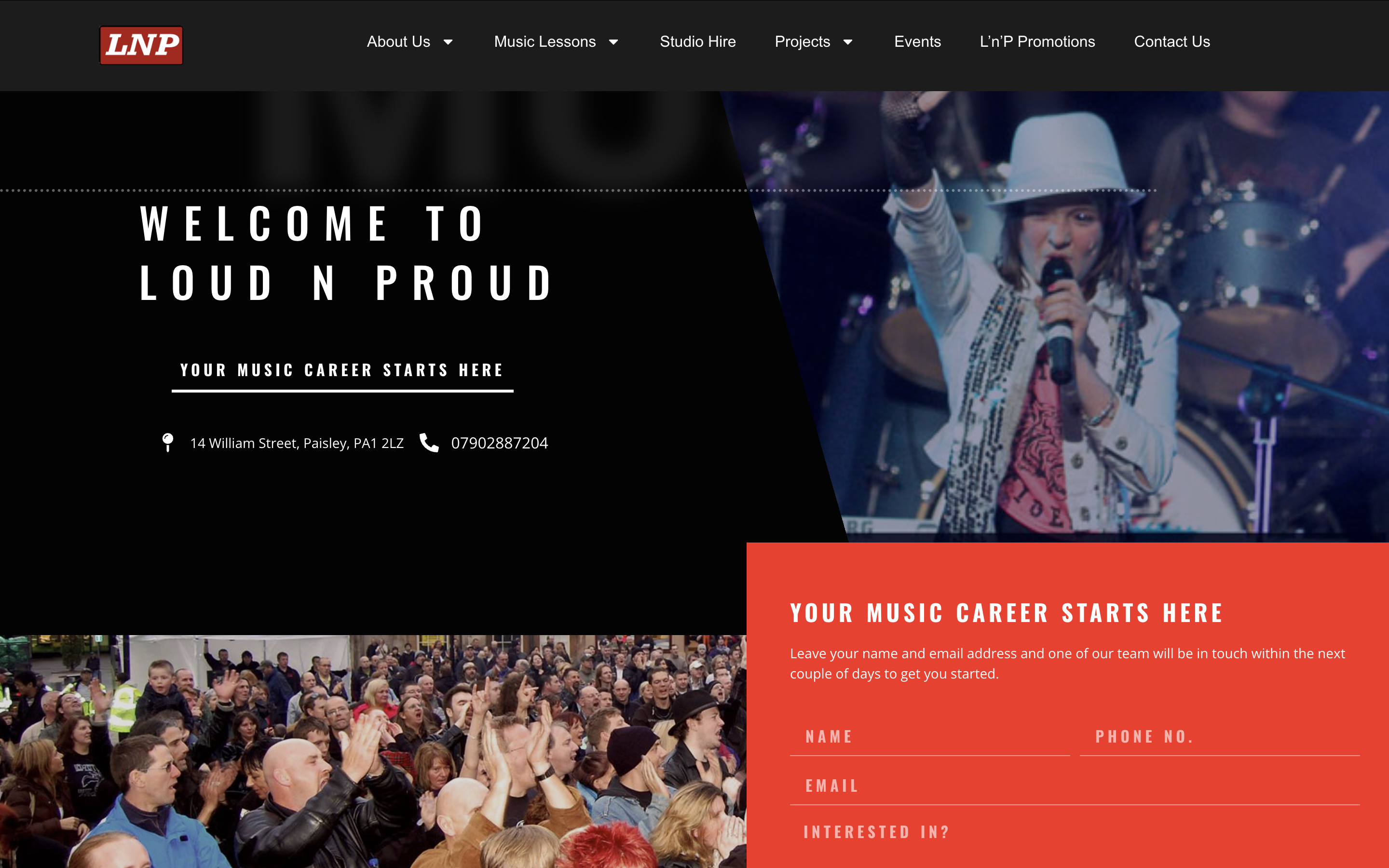 Loud n Proud School of Rock website